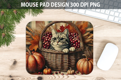 Cat Mouse pad Sublimation - Thanksgiving PNG Design Product Image 1