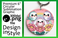 Trendy Circle Design Sublimation Artwork , Birds Product Image 1
