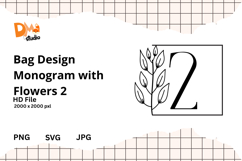 Bag Design Monogram with Flowers Product Image 1