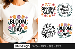 Bloom All Day Positive Floral SVG PNG Product Image 1