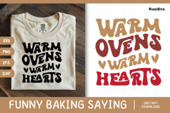Funny Baking Saying SVG For Baker | Warm Ovens Warm Hearts Product Image 1