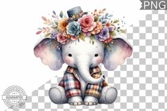 Floral Crown Elephant Sublimation - Clipart Bundle Product Image 5