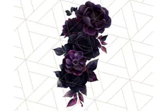 Gothic Floral PNG, Dark Aesthetic Flowers Clipart Print Product Image 5