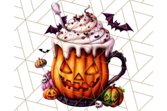 Bright Halloween Dinosaur PNG Clipart with Holiday Elements Product Image 5