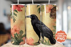 Summer Tropical Crow Tumbler | Summer Tumbler Wrap Product Image 1