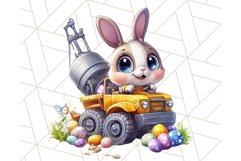 Pastel Easter Construction Clipart, Bunny Truck PNG Product Image 2