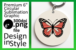 Trendy Circle Design Car Coaster PNG , Butterfly Product Image 1