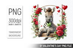 Valentine&#039;s Giraffe Cub Clipart PNG, Digital Download File Product Image 1