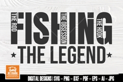 Fishing The Legend SVG, Funny Dad Quote, T-Shirt Design Product Image 1
