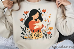 Mothers Day Folk Art Sublimation PNG Product Image 1