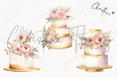 Watercolor Wedding Cakes Clipart | Watercolor Wedding PNG Product Image 3