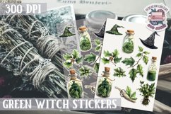 Witch sticker Sheet Green Magic Props Spell Herbs Halloween Product Image 1