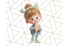 Kawaii City Girl PNG Clipart, Soft Dreamy Style Clip Art Product Image 5