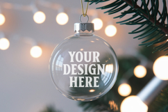 Acrylic Christmas Ornament Mockups | Clear Holiday Ornament Product Image 1