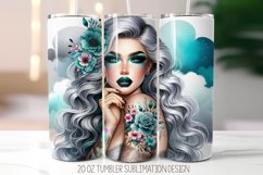Girl Tumbler Sublimation Design | 20oz Skinny Tumbler Product Image 1