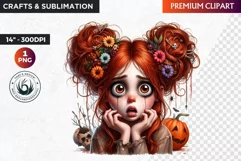 Halloween clipart, Cute Redhead girl Clipart, Kids Halloween Product Image 1