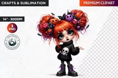 Halloween clipart, Cute Redhead girl Clipart, Kids Halloween Product Image 1