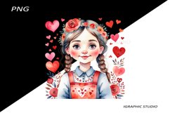 Valentines Day Kids clipart, Kids clipart Product Image 1