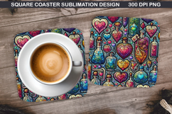 Christmas Coaster Sublimation, Christmas Coaster PNG Design Product Image 1