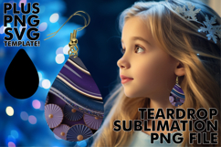 LUMINOUS TEARDROP EARRINGS Art PNG, Pattern Product Image 1