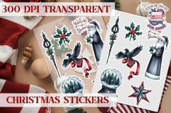 Christmas Sticker Sheet Gothic Dark Winter Holiday PNG Product Image 1