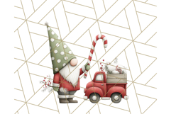 Vintage Truck Christmas Gnomes Clipart PNG, Cute Gnome Png Product Image 5