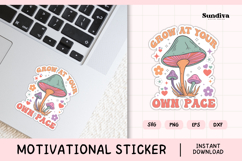 Motivational Quote Sticker SVG | Grow At Your Own Pace Product Image 1