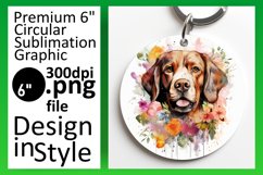 Round Dog Sublimation in Watercolors Product Image 1