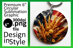 Cute Circle Design Sublimation PNG , USA Flag Product Image 1