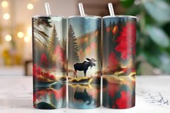 Fall Moose Tumbler Wrap | Sublimation | Tumblers Product Image 1