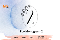 Eco Monogram Minimal Nature- Inspired Letter Set PNG SVG JPG Product Image 1