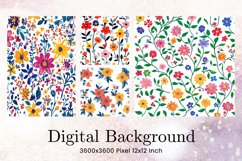 Flower Pattern Background Wallpaper Digital Paper_29 Product Image 1
