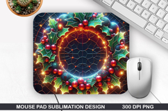 Flowers Mouse Pad Sublimation,Christmas Mouse Pad PNG Design Product Image 1