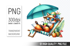 Summer Animals Clipart PNG Bundle, Watercolor Animals PNG Product Image 2