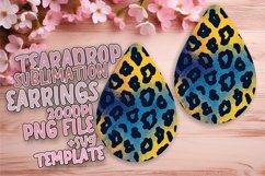 Leopard Pattern Gradient Teardrop Earring Wrap PNG Product Image 1