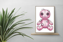 Spiral Eyes Stitched Doll Pink Halloween Voodoo PNG Product Image 2