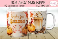 Pumpkin spice season mug wrap PNG for sublimation, Fall mug Product Image 2