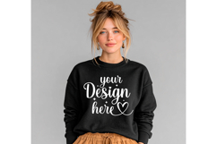 Gildan 18000 Black mockup, Gildan blank mockup Product Image 1