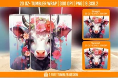 3D Highland Cow Tumbler Designs, Sublimation Wrap Product Image 1