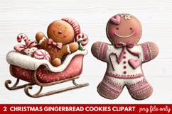 Christmas Gingerbread Cookies Clipart | Cute Holiday Cookie Product Image 1