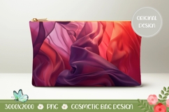 Waves Cosmetic Bag, Red Cosmetic Bag Template Product Image 1