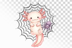 Halloween Axolotl Spider Tarantula Web Spooky PNG Uparupa Product Image 1