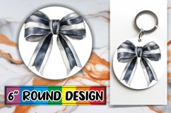 Watercolor Bow Round PNG Design for Sublimation Product Image 1