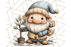 Watercolor Winter Gnome Clipart, Cute Gnome Christmas PNG Product Image 5