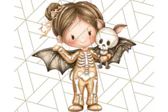 Halloween Fairy Clipart PNG, Spooky Cute Character Art Product Image 5