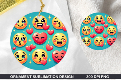 Emoji Stained Glass Ornament PNG, Digital Download File Product Image 1