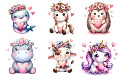 Animals Valentine’s Day Clipart|Clipart sublimation Designs Product Image 3