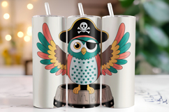 Owl Pirate Tumbler Wrap | Sublimation | Tumblers Product Image 1