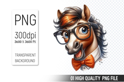 Funny Horse Clipart PNG, Sublimation Horse Design Product Image 1