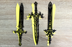Sword bookmark svg template, fantasy paper bookmark Product Image 3